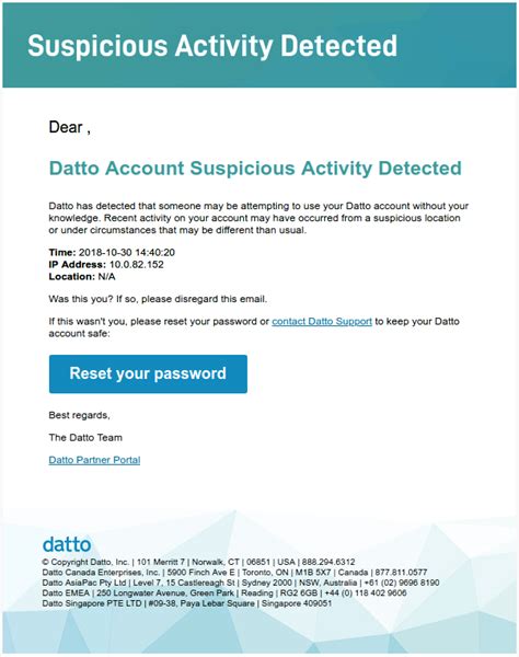 Suspicious activity detected while sending email .